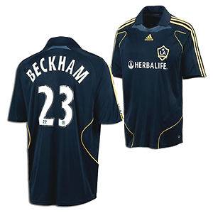 adidas MLS LA GALAXY David Beckham 2007 2008 SOCCER AWAY Jersey