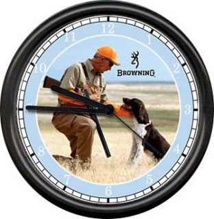   Rifle Gun Dealer Hunter Brittany Spaniel Hunting Dog Sign Wall Clock