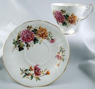 Adderley Chrysanthemum​ ~ Bone China Tea Cup & Saucer ~ Excellent 