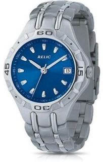 Relic By Fossil Blue Dial Stainless Steel Mens Watch PR6116