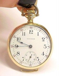 Waltham 1908 Antique Pocket Watch w/ Warranted to Wear Permanently GF 