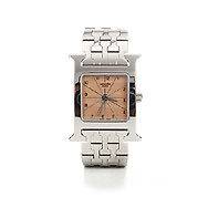 17906 auth HERMES H OUR silver palladium Watch