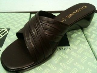 New DAMIANIS by Italian Shoemakers 168 CHOCOLATE Brown Sandal Slide 