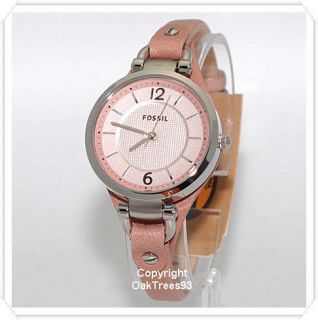 FOSSIL WOMENS GEORGIA PINK LEATHER WATCH ES3076