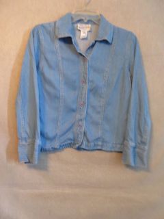 Z1409 Pendleton Normal Wash Jean Button Up Shirt Womens Petite Small