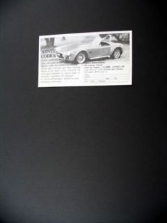 1979 Arntz Cobra replica kit car print Ad