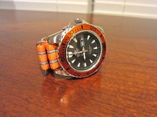   RARE Planet Orient CEM75004B Mako II XL Ocean Orange Bezel NATO watch
