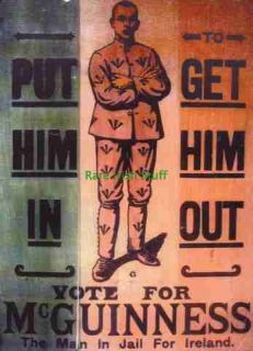 Rare Sinn Fein Irish Republican Election Poster Mc Guinness in Jail 