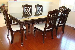   Table with 6 chairs   With Protected Glass and Plastic Seat Covers