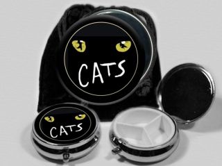 Cats Broadway Pocket Mirror & Pill Box with Black Pouch #1514