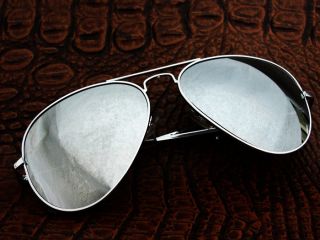 Full Mirror Aviator Sunglasses Silver Metal Frame Mens Womens A091