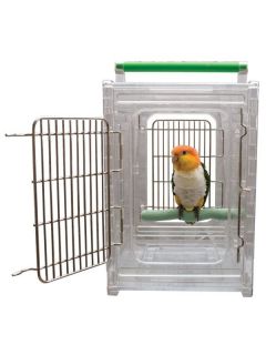 Caitec Perch & Go Clear Bird Parrot Cockatiels Conures Travel Carriers