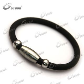 Sobon hot fashion negative ion magnet silicone fabric bracelet