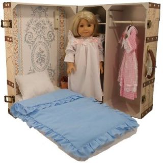  DOLL CLOTHES STORAGE TRUNK SUITCASE WITH MURPHY BED FOR 18AMERICAN 
