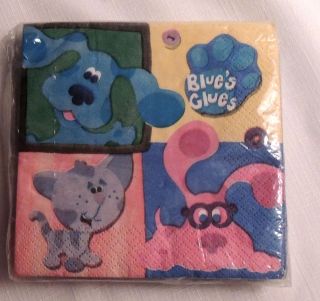 NEW~BLUES CLUES~16 BEVERAGE NAPKINS , PARTY SUPPLIES