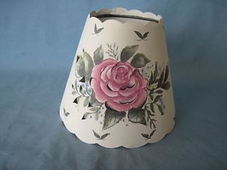 Rose Chic Paper Lamp Shade for chandelier light bulb. Clip on shade.