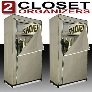 pcs Portable Closet Storage Organizers Large Beige Wardrobe Hanger 
