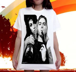 Amy Winehouse & Kurt Cobain Nirvana Rock Music T SHIRT Sz.S,M,L,XL