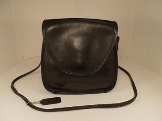 COACH Black Leather MESSENGER CROSSBODY Bag Vintage Lindsay   USA