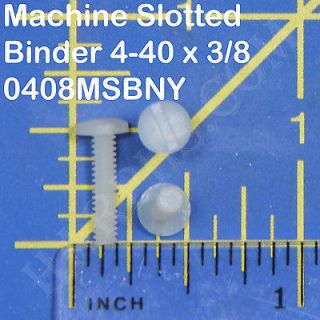 100 Pcs 0408MSBNY 4 40 x 1/2 Machine Screw Slotted Binder Nylon