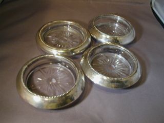 Silver & Crystal Coasters, Starburst Pattern, 3.75