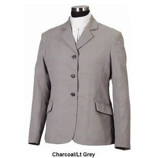 TuffRider Hampton Hunt Coat(s)   Charcoal Plaid   Ladies in LONG 
