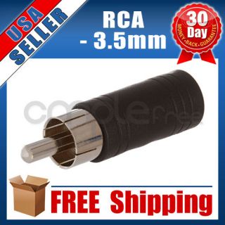 RCA Male Plug to 1/8 3.5mm Phono Female Coaxial Cable Adapter 