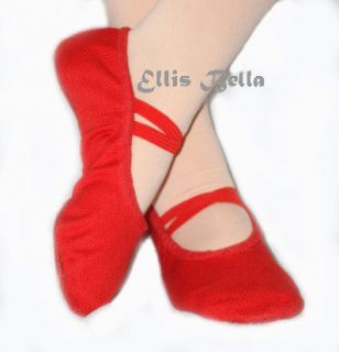 Ellis Bella canvas ballet shoes Foot length 15.0 26.5 cm Red