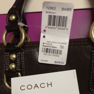 Coach Op Art Signature Julianne Convertible Tote Handbag Purse Black 