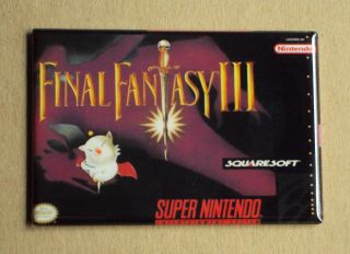 Final Fantasy 3 FRIDGE MAGNET video game box arcade III vintage style