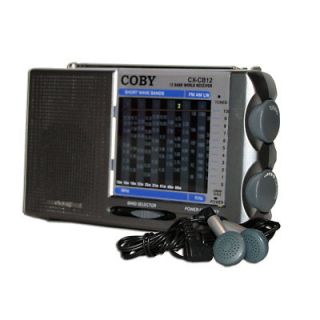 NEW COBY WORLDBAND AM/FM/LW/SW TUNER PORTABLE RADIO 12 BAND BATTERY 