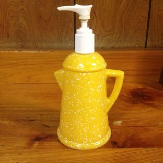   Avon Country Style Coffee Pot Hand Lotion Bottle/Decanter   Yellow