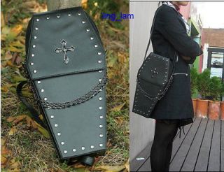 gothic Punk visual Rock coffin shape handbag / backpack