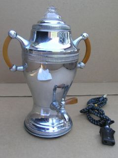   Art Deco Continental Silver Co. Chromium Plated Coffee Urn / Samovar