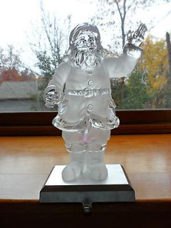   COLLECTION Ice Sculpture SANTA Xmas Stocking Holder COLOR CHANGE