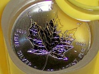 2012 Silver Canadian Maple Leaf .9999 1 oz Coin Round From Mint Roll 