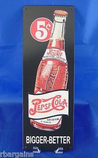 PEPSI COLA Bottle Tall Metal Tin Sign Vintage Style Ad Drink Decor Man 