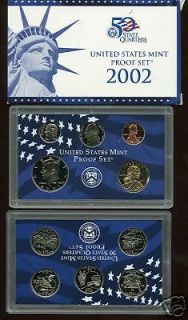 2002 s Proof Set by the US Mint 10 coin set