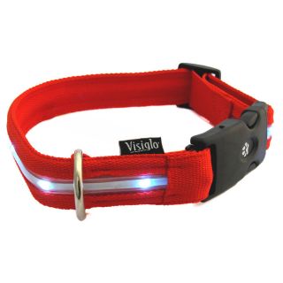Visiglo Flashing Dog Collar Light Up Glow in Dark Choice of Sizes 