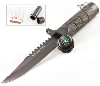   STAINLESS STEEL MILITARY SURVIVAL KNIFE Hunting Bowie Fixed Blade