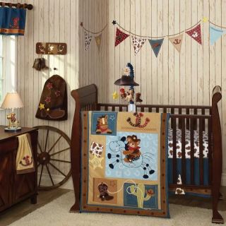   Cowboy Western Themed 5pc Baby Boy Cheap Nursery Crib Bedding Set