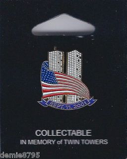 11 Sept.11 Dated Twin Towers American Flag Collectable Patriotic 