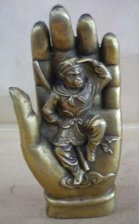 exquisite brass Buddha manus monkey statue