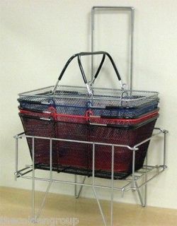 Metal Shopping Basket Organizer Storage Stand ( Baskets Not Included)