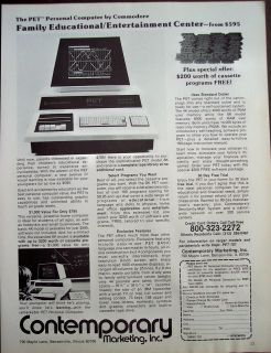   1979 vintage technology AD The PET Personal Computer by Commodore
