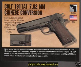 COLT 1911 A1 7.62 MM CHINESE CONVERSION Atlas Gun Pistol Firearm CARD