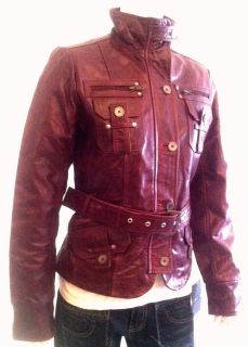   JACKET WINE BROWN BLK HONEY COLOR BUFFALO SKIN BEST QUALITY LEATHER