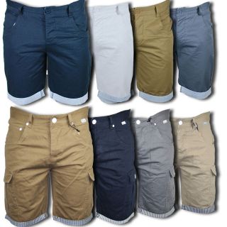   Shorts Cargo Combat Chino Cotton Plain Summer Casual 3 4 Length Sports