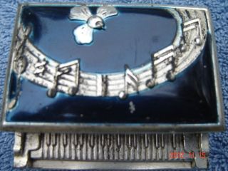 Vintage Occupied Japan Miniature Metal Jewelry/Ring Box