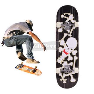   PRO SKELETON HEAD Complete Skateboard Wheels Trucks 8 Skateboards